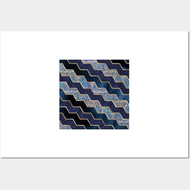 Moody blues geometric textures Wall Art by RoseAesthetic